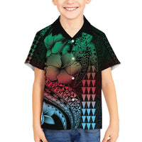 Hawaiian Sea Turtle Hawaiian Shirt Green Hibiscus Flowers and Kakau Pattern LT9 - Polynesian Pride