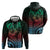 Hawaiian Sea Turtle Hoodie Green Hibiscus Flowers and Kakau Pattern