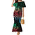 Hawaiian Sea Turtle Mermaid Dress Green Hibiscus Flowers and Kakau Pattern