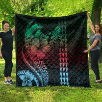 Hawaiian Sea Turtle Quilt Green Hibiscus Flowers and Kakau Pattern LT9 - Polynesian Pride