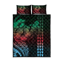Hawaiian Sea Turtle Quilt Bed Set Green Hibiscus Flowers and Kakau Pattern LT9 - Polynesian Pride