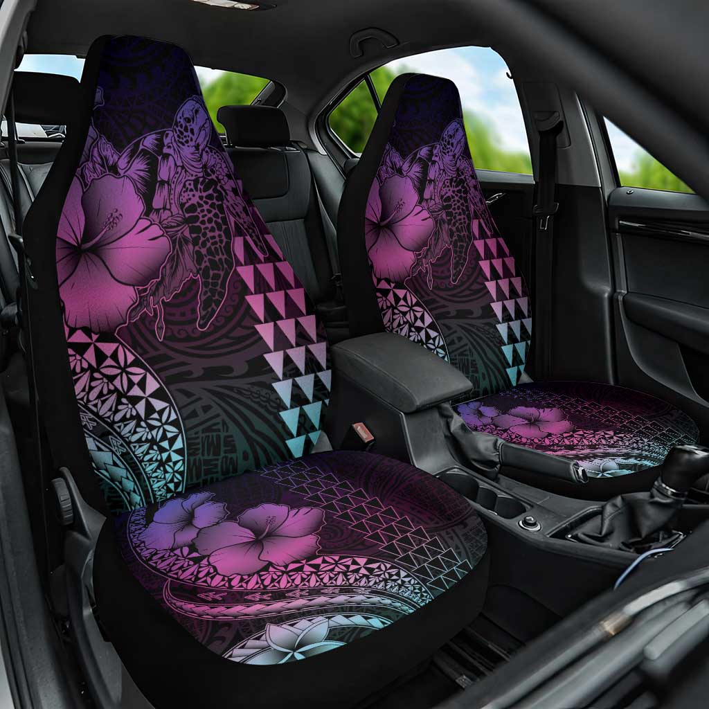 Hawaiian Sea Turtle Car Seat Cover Pink Hibiscus Flowers and Kakau Pattern LT9 One Size Pink - Polynesian Pride