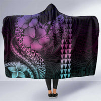 Hawaiian Sea Turtle Hooded Blanket Pink Hibiscus Flowers and Kakau Pattern LT9 One Size Pink - Polynesian Pride