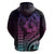 Hawaiian Sea Turtle Hoodie Pink Hibiscus Flowers and Kakau Pattern