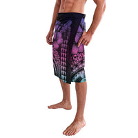 Hawaiian Sea Turtle Lavalava Pink Hibiscus Flowers and Kakau Pattern LT9 - Polynesian Pride