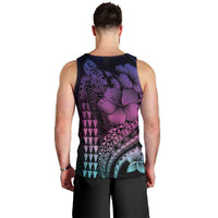 Hawaiian Sea Turtle Men Tank Top Pink Hibiscus Flowers and Kakau Pattern LT9 - Polynesian Pride