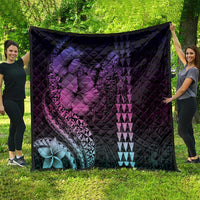 Hawaiian Sea Turtle Quilt Pink Hibiscus Flowers and Kakau Pattern LT9 - Polynesian Pride
