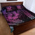 Hawaiian Sea Turtle Quilt Bed Set Pink Hibiscus Flowers and Kakau Pattern