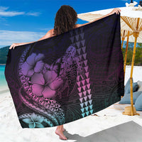 Hawaiian Sea Turtle Sarong Pink Hibiscus Flowers and Kakau Pattern LT9 One Size 44 x 66 inches Pink - Polynesian Pride