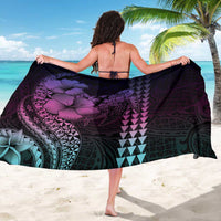 Hawaiian Sea Turtle Sarong Pink Hibiscus Flowers and Kakau Pattern LT9 - Polynesian Pride