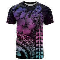 Hawaiian Sea Turtle T Shirt Pink Hibiscus Flowers and Kakau Pattern LT9 Pink - Polynesian Pride