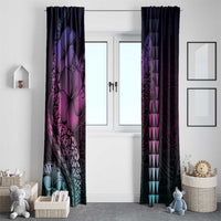 Hawaiian Sea Turtle Window Curtain Pink Hibiscus Flowers and Kakau Pattern LT9 - Polynesian Pride