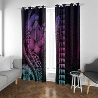 Hawaiian Sea Turtle Window Curtain Pink Hibiscus Flowers and Kakau Pattern LT9 With Grommets Pink - Polynesian Pride