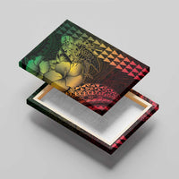 Hawaiian Sea Turtle Canvas Wall Art Reggae Hibiscus Flowers and Kakau Pattern LT9 - Polynesian Pride