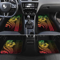 Hawaiian Sea Turtle Car Mats Reggae Hibiscus Flowers and Kakau Pattern LT9 Set 4pcs Reggae - Polynesian Pride