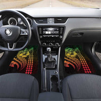 Hawaiian Sea Turtle Car Mats Reggae Hibiscus Flowers and Kakau Pattern LT9 Set 2pcs - Front Reggae - Polynesian Pride