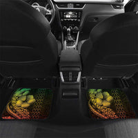 Hawaiian Sea Turtle Car Mats Reggae Hibiscus Flowers and Kakau Pattern LT9 Set 2pcs - Back Reggae - Polynesian Pride