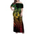 Hawaiian Sea Turtle Family Matching Off Shoulder Maxi Dress and Hawaiian Shirt Reggae Hibiscus Flowers and Kakau Pattern