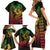 Hawaiian Sea Turtle Family Matching Short Sleeve Bodycon Dress and Hawaiian Shirt Reggae Hibiscus Flowers and Kakau Pattern