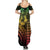 Hawaiian Sea Turtle Family Matching Summer Maxi Dress and Hawaiian Shirt Reggae Hibiscus Flowers and Kakau Pattern