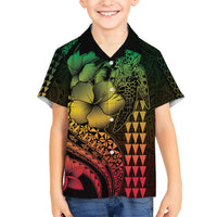 Hawaiian Sea Turtle Hawaiian Shirt Reggae Hibiscus Flowers and Kakau Pattern LT9 - Polynesian Pride