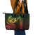 Hawaiian Sea Turtle Leather Tote Bag Reggae Hibiscus Flowers and Kakau Pattern