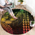 Hawaiian Sea Turtle Round Carpet Reggae Hibiscus Flowers and Kakau Pattern