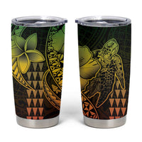 Hawaiian Sea Turtle Tumbler Cup Reggae Hibiscus Flowers and Kakau Pattern LT9 Reggae - Polynesian Pride
