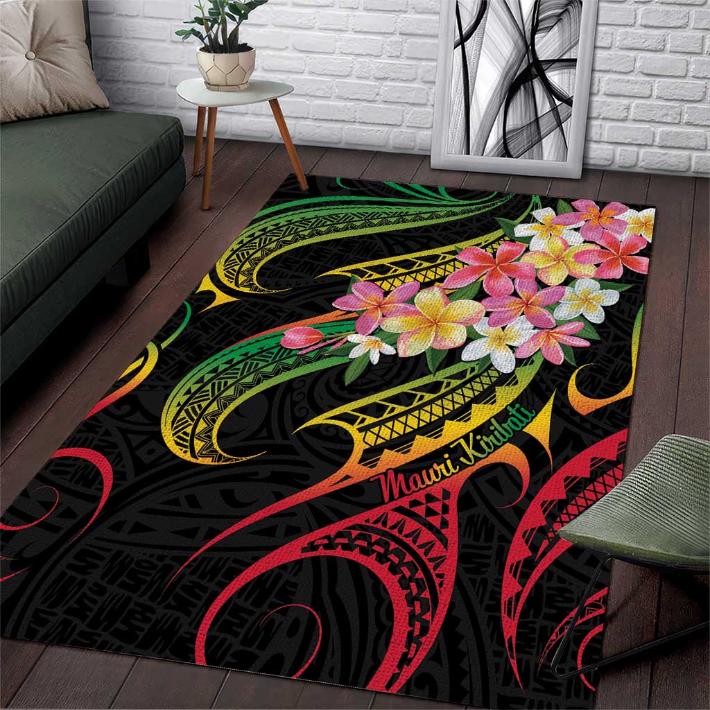 Kiribati Red Jasmine Mango Area Rug Reggae Polynesian Art Vibe LT9 Reggae - Polynesian Pride