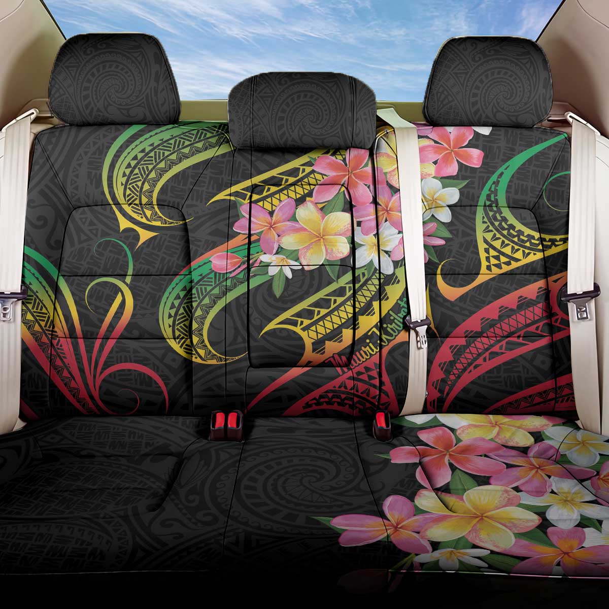 Kiribati Red Jasmine Mango Back Car Seat Cover Reggae Polynesian Art Vibe