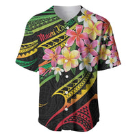 Kiribati Red Jasmine Mango Baseball Jersey Reggae Polynesian Art Vibe LT9 Reggae - Polynesian Pride
