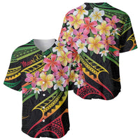 Kiribati Red Jasmine Mango Baseball Jersey Reggae Polynesian Art Vibe LT9 - Polynesian Pride