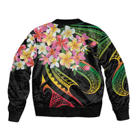 Kiribati Red Jasmine Mango Bomber Jacket Reggae Polynesian Art Vibe LT9 - Polynesian Pride