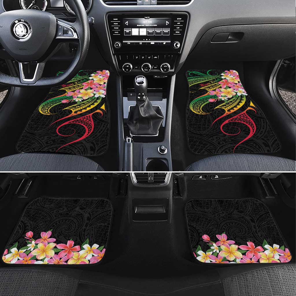 Kiribati Red Jasmine Mango Car Mats Reggae Polynesian Art Vibe LT9 Set 4pcs Reggae - Polynesian Pride