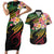 Kiribati Red Jasmine Mango Couples Matching Short Sleeve Bodycon Dress and Hawaiian Shirt Reggae Polynesian Art Vibe