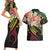 Kiribati Red Jasmine Mango Couples Matching Short Sleeve Bodycon Dress and Hawaiian Shirt Reggae Polynesian Art Vibe