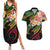 Kiribati Red Jasmine Mango Couples Matching Summer Maxi Dress and Hawaiian Shirt Reggae Polynesian Art Vibe