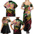 Kiribati Red Jasmine Mango Family Matching Summer Maxi Dress and Hawaiian Shirt Reggae Polynesian Art Vibe