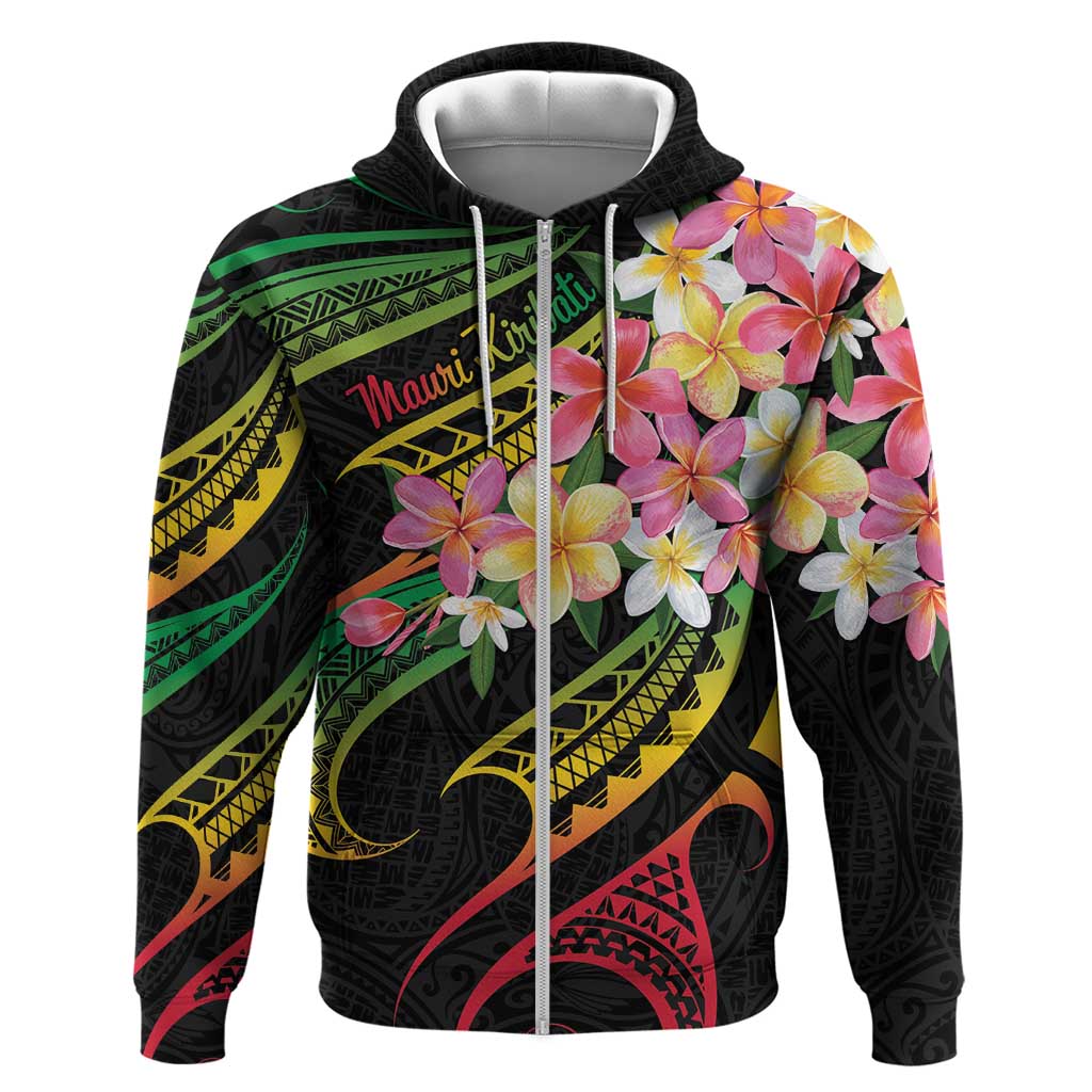 Kiribati Red Jasmine Mango Hoodie Reggae Polynesian Art Vibe LT9 Zip Hoodie Reggae - Polynesian Pride