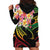 Kiribati Red Jasmine Mango Hoodie Dress Reggae Polynesian Art Vibe