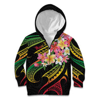 Kiribati Red Jasmine Mango Kid Hoodie Reggae Polynesian Art Vibe LT9 Zip Hoodie Reggae - Polynesian Pride