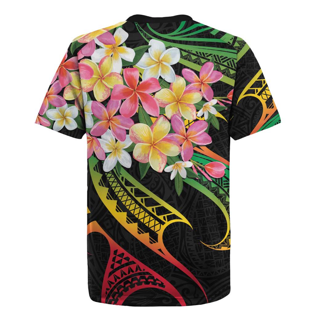 Kiribati Red Jasmine Mango Rugby Jersey Reggae Polynesian Art Vibe LT9 - Polynesian Pride