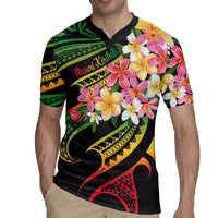 Kiribati Red Jasmine Mango Rugby Jersey Reggae Polynesian Art Vibe LT9 - Polynesian Pride