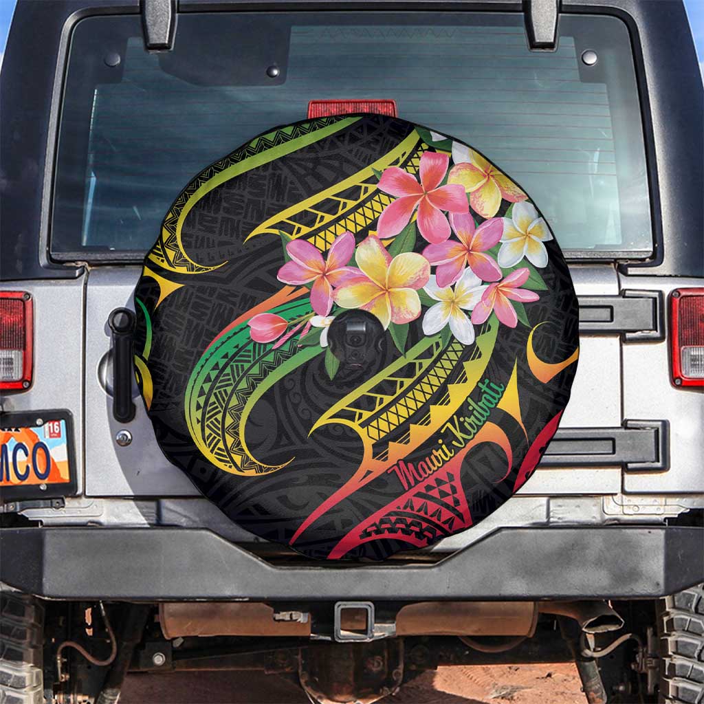 Kiribati Red Jasmine Mango Spare Tire Cover Reggae Polynesian Art Vibe