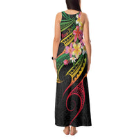 Kiribati Red Jasmine Mango Tank Maxi Dress Reggae Polynesian Art Vibe LT9 - Polynesian Pride