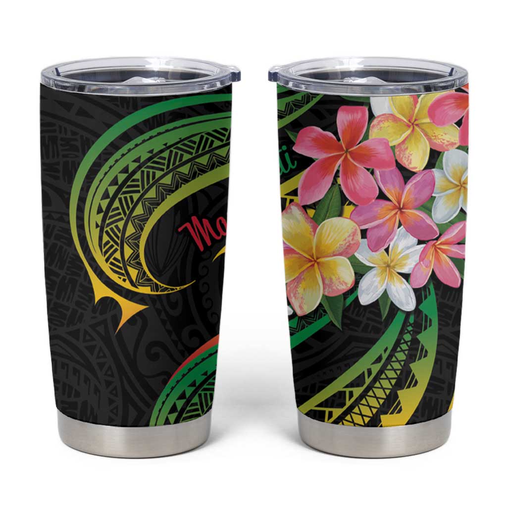 Kiribati Red Jasmine Mango Tumbler Cup Reggae Polynesian Art Vibe