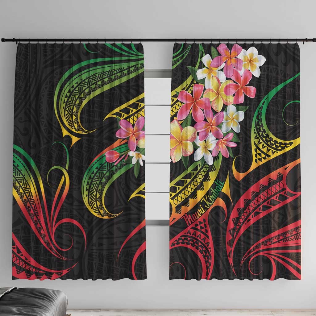 Kiribati Red Jasmine Mango Window Curtain Reggae Polynesian Art Vibe