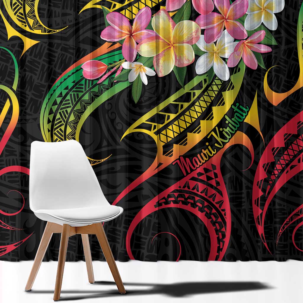 Kiribati Red Jasmine Mango Window Curtain Reggae Polynesian Art Vibe LT9 - Polynesian Pride