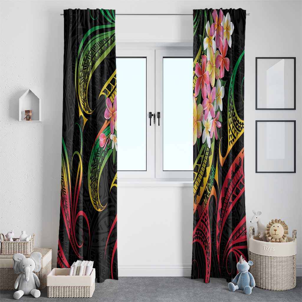 Kiribati Red Jasmine Mango Window Curtain Reggae Polynesian Art Vibe LT9 - Polynesian Pride
