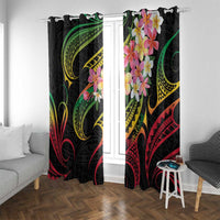Kiribati Red Jasmine Mango Window Curtain Reggae Polynesian Art Vibe LT9 With Grommets Reggae - Polynesian Pride
